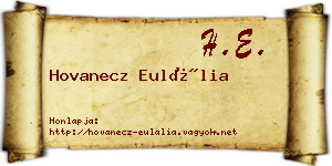 Hovanecz Eulália névjegykártya